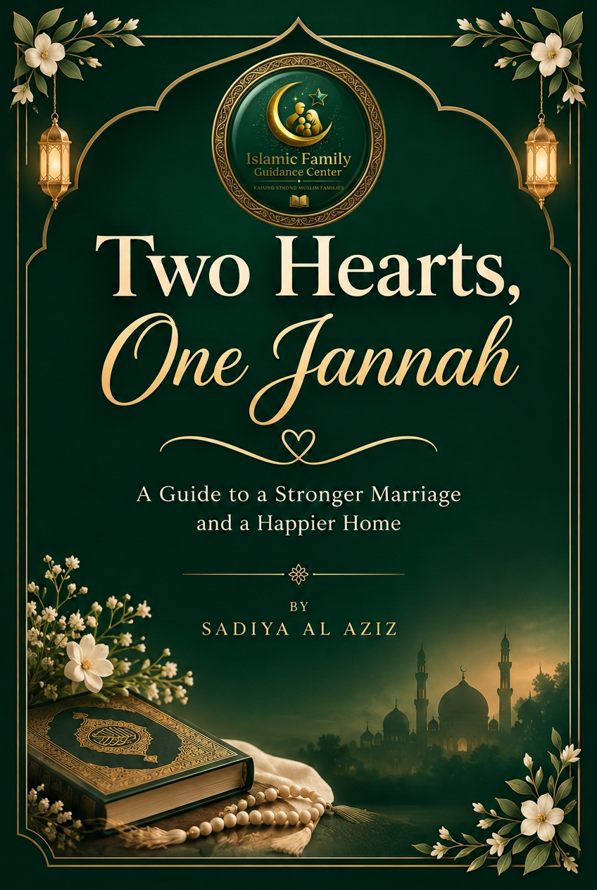 Two Hearts, One Jannah book cover with the center logo